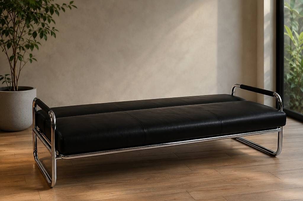 Pfalzberger Divani: Designer Schlafsofa Pfalzberger Basel  Schwarz Leder – Usato da Wettingen venduto da mamaluz 1