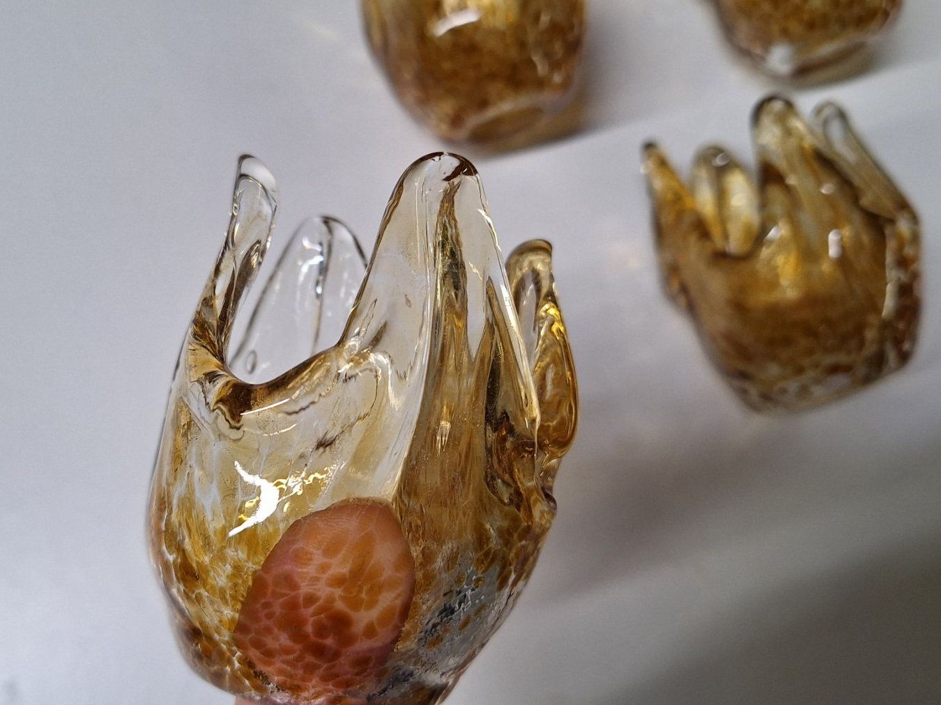 Paralumi: 4 Ersatz- Lampengläser Murano ,bersteinfarben – Usato da Arlesheim venduto da shopradl 6