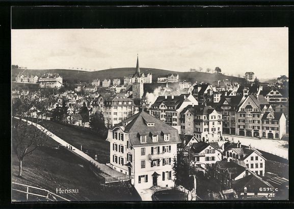 Cartoline postali: Herisau, Teilansicht mit Strassenpartie – Usato da Berlin venduto da bartko-reher