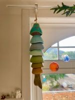 Farbige Windspiel Keramik Fish Motiv zum Aufhängen