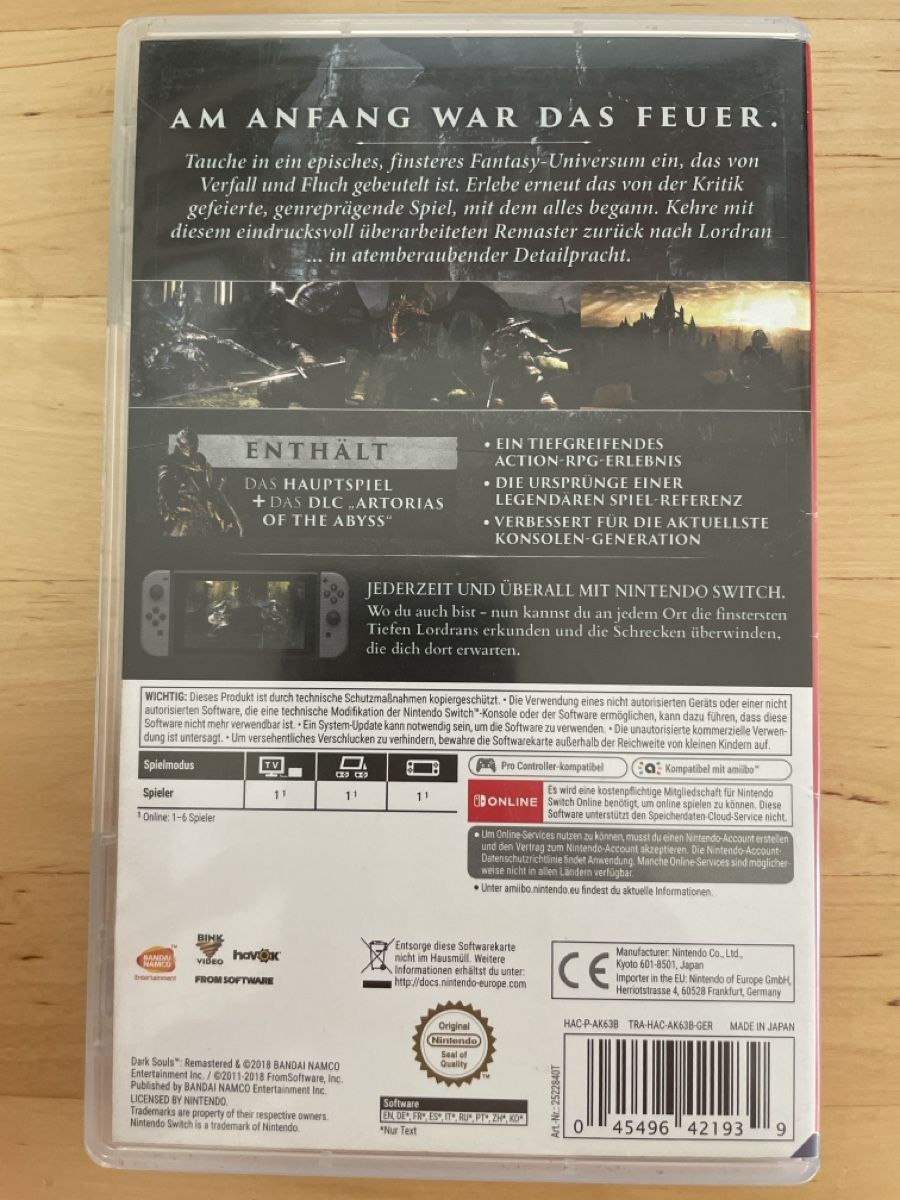 Jeux: Nintendo Switch Dark Souls Remastered – D'occasion à Meilen par goe_rc9c 2