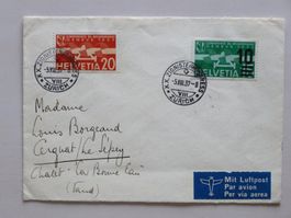 Brief 1937 -Sonderstempel PEN S.175! ZIONISTEN KONGR. Zürich