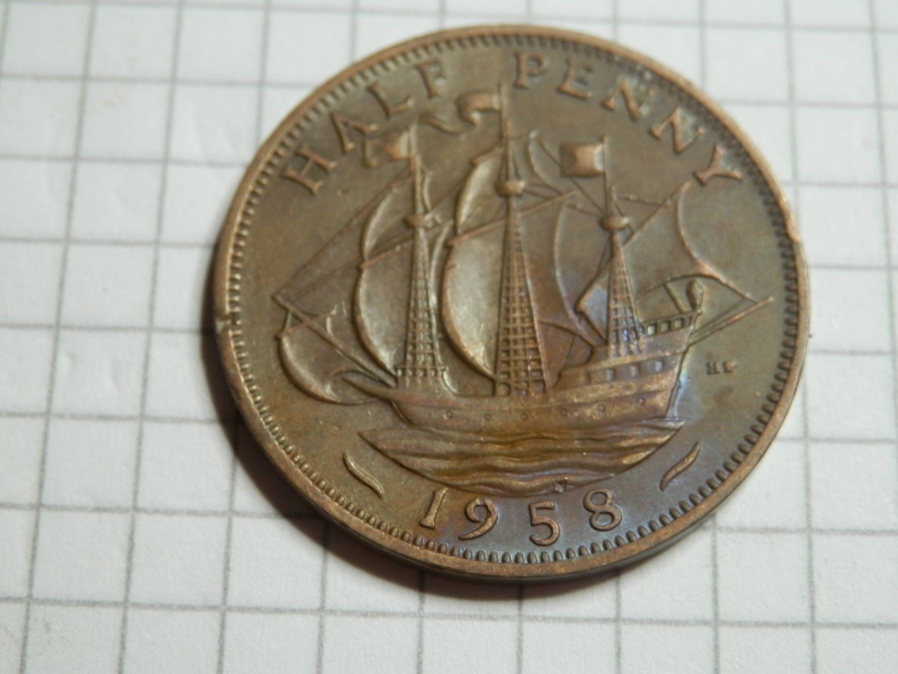 Tutti le monete: Großbritannien ½ Penny, 1958 – Usato da Weiach venduto da weiach81