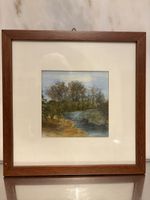 Aquarell Flusslandschaft Trudy Müller-Wick gerahmt 1984
