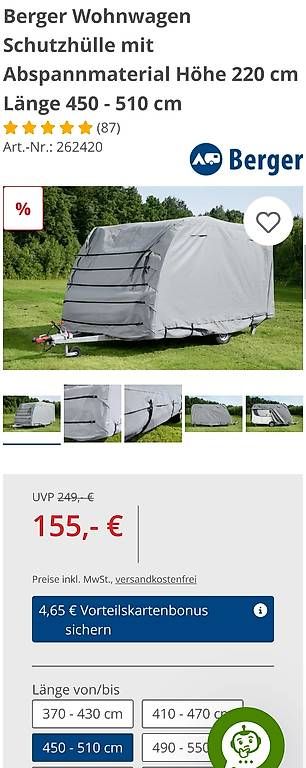 Abdeckhüllen und Thermomatten: Wohnwagen Schutzhülle – Gebraucht aus Worb von Ardnaxela91