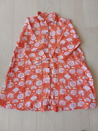 Tunika/Bluse orange-weiss bedruckt Grösse XL neu