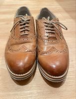 Lederschuhe Gr. 39 Plateau Brogues braun