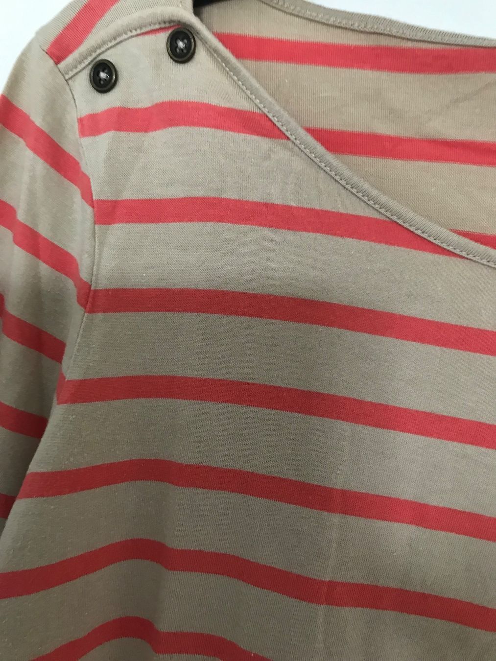 Opus T-shirt: Opus gestreiftes Langarmshirt, Gr. 40, beige/orange – Usato da Niederteufen venduto da mix18 2