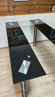 Esstisch schwarz Glas mit Metallelementen gebraucht