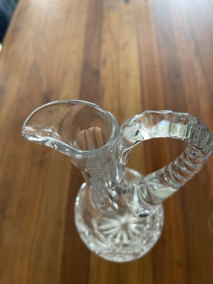 Caraffe: Glaskrug geschliffen mit Henkel  – Usato da Adliswil venduto da JadrankaR 1