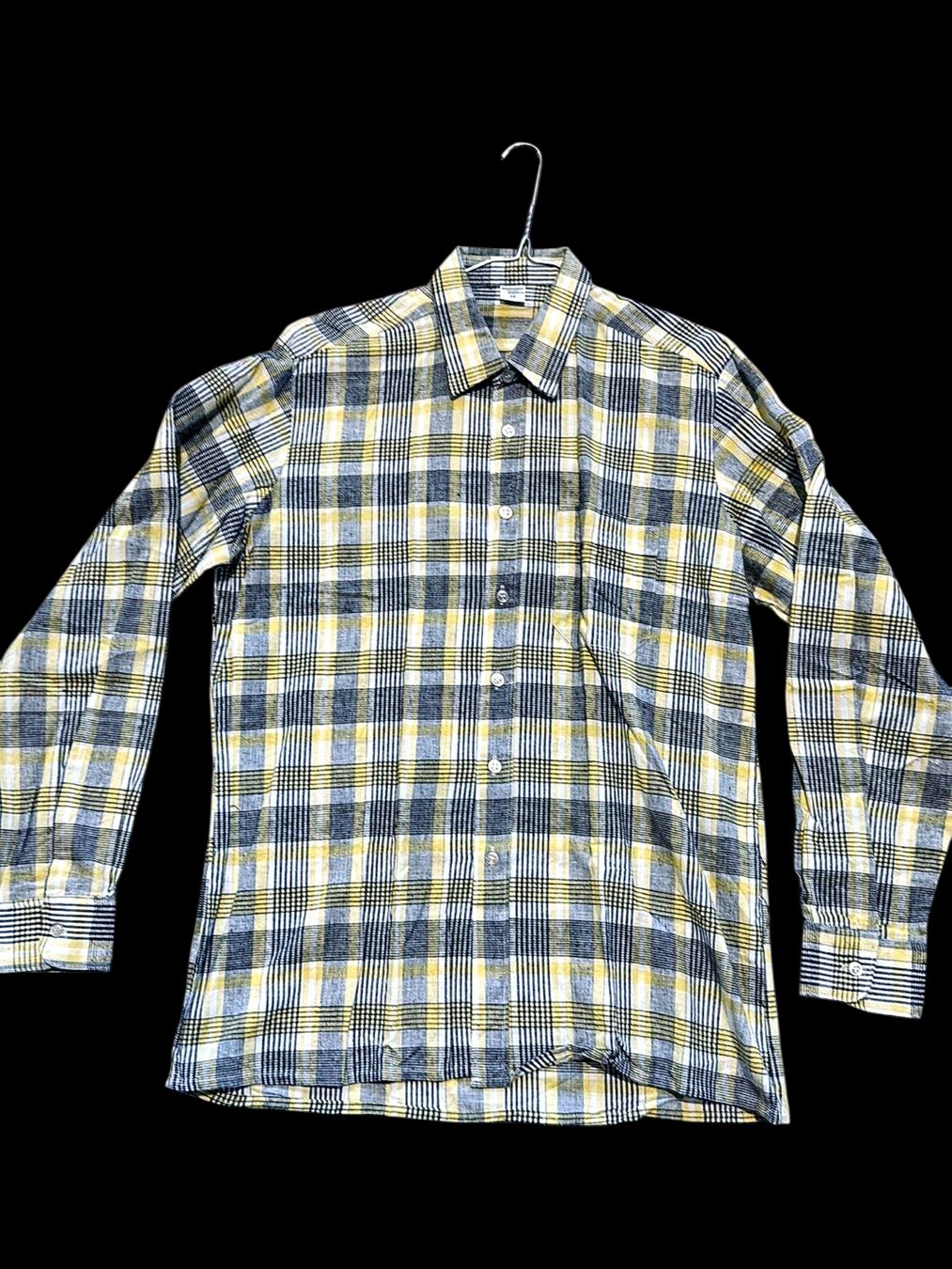 Camicie: Gelb-graues kariertes Baumwoll-Button-Down-Hemd - Größe 39 – Usato da Zug venduto da vinokilo 1