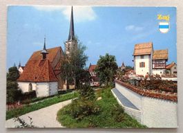 Zug mit Oswaldkirche und Museum