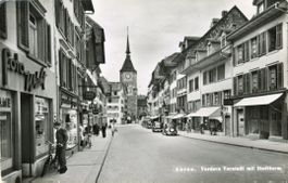 Aarau  AG  -   Foto Markt  /  Vordere Vorstadt    um 1957