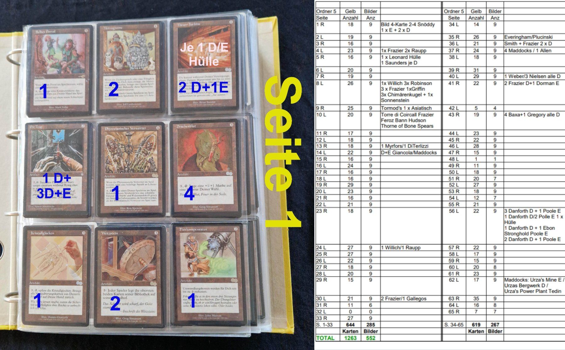 Magic The Gathering Carte collezionabili: Magic The Gathering #5 Ordner: 1263 Karten& Total 552 Bilder – Usato da Zürich venduto da silver-team