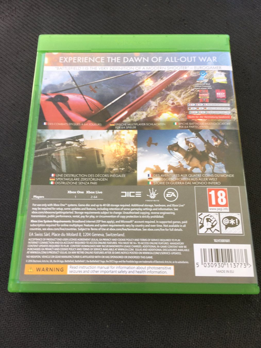 Microsoft Giochi: Battlefield 1 - Xbox One – Usato da St.Gallen venduto da sjosjo 1