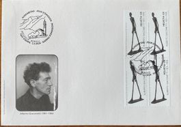 Ersttagsumschlag «125 Jahre Alberto Giacometti» VIERERBLOCK