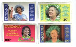 Briefmarken Queen Mum. Tansania.