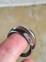Schicker Damenring mit Stein, Edelstahl, Gr. 57/18