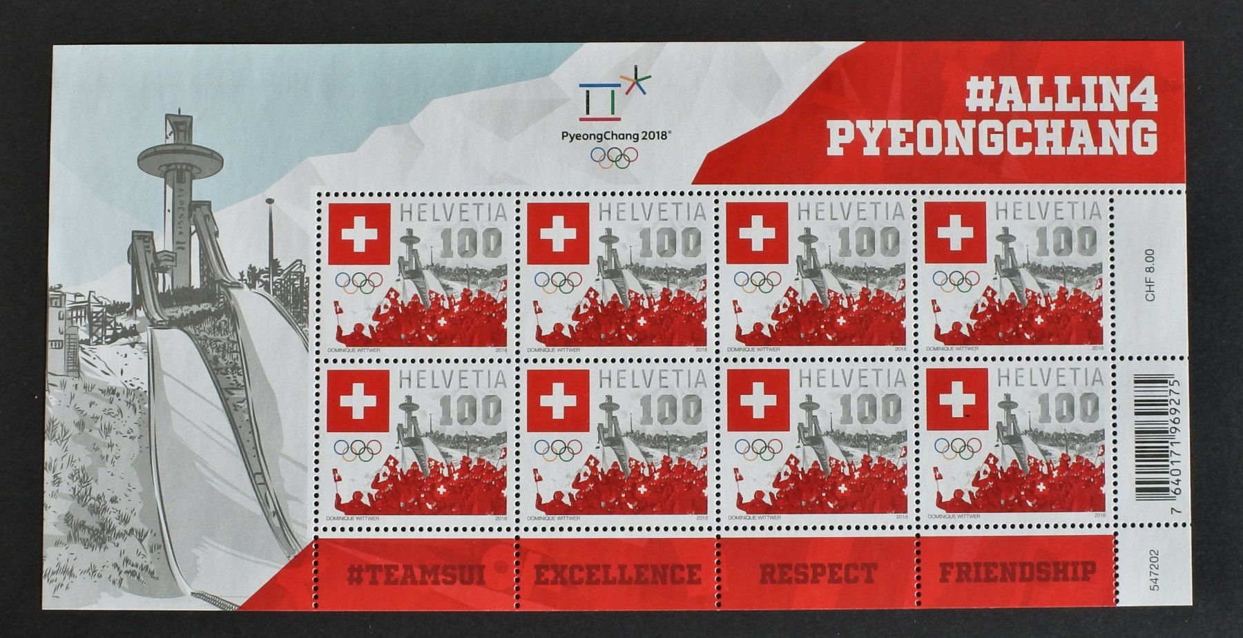 Tutti i francobolli: 2018 Kleinbogen Swiss Olympic Pyongchang ** – Nuovo (secondo la descrizione) da Lugano venduto da fc2017