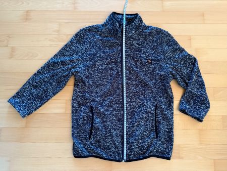 Sportjacke Strick Dunkelblau Weiss mit Taschen Grösse 42 M