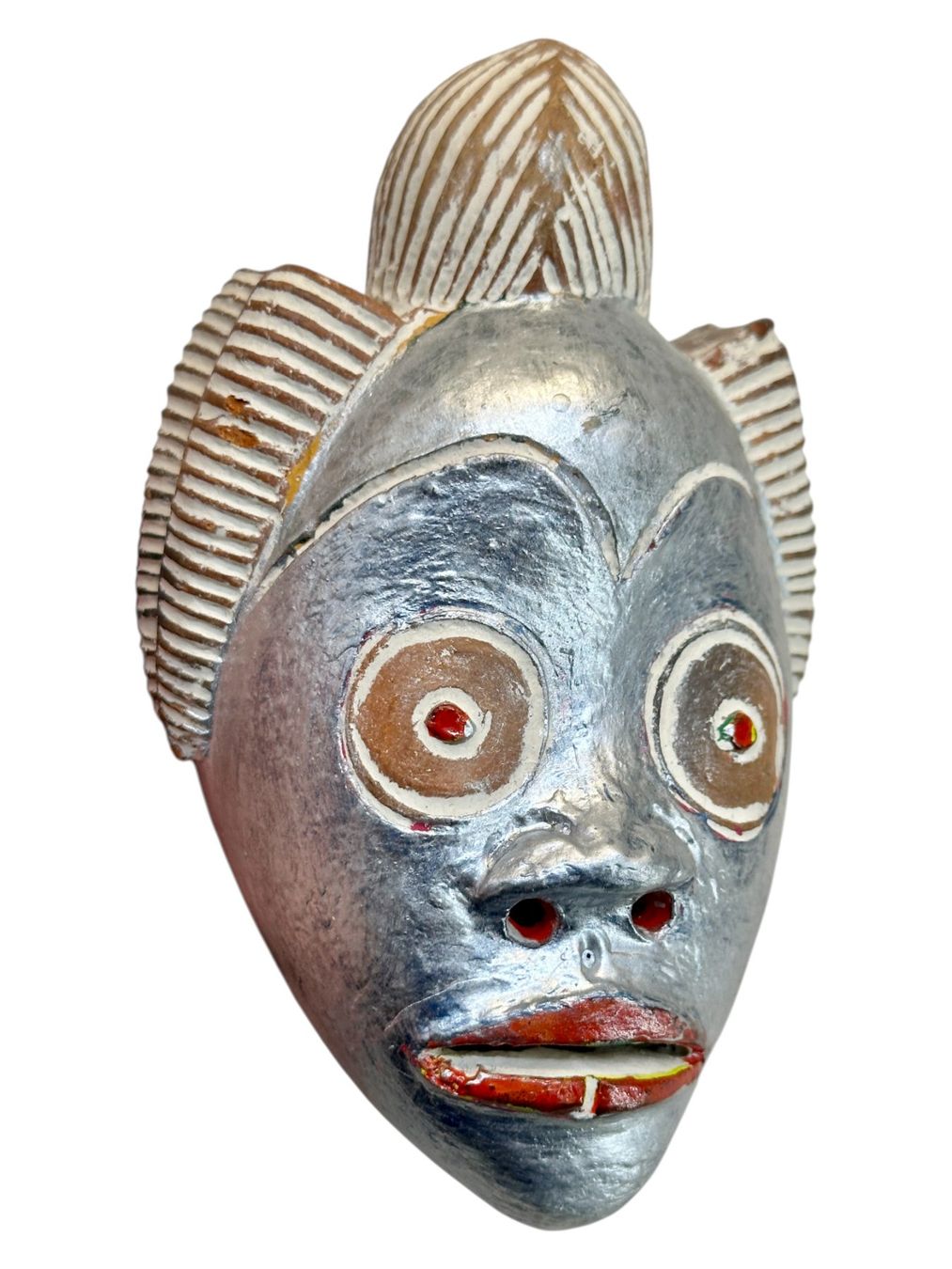 Internationale Kunst: Masque africain tribal argenté vintage - Objet d'art! – Gebraucht aus Morges von auc_yt6g 1