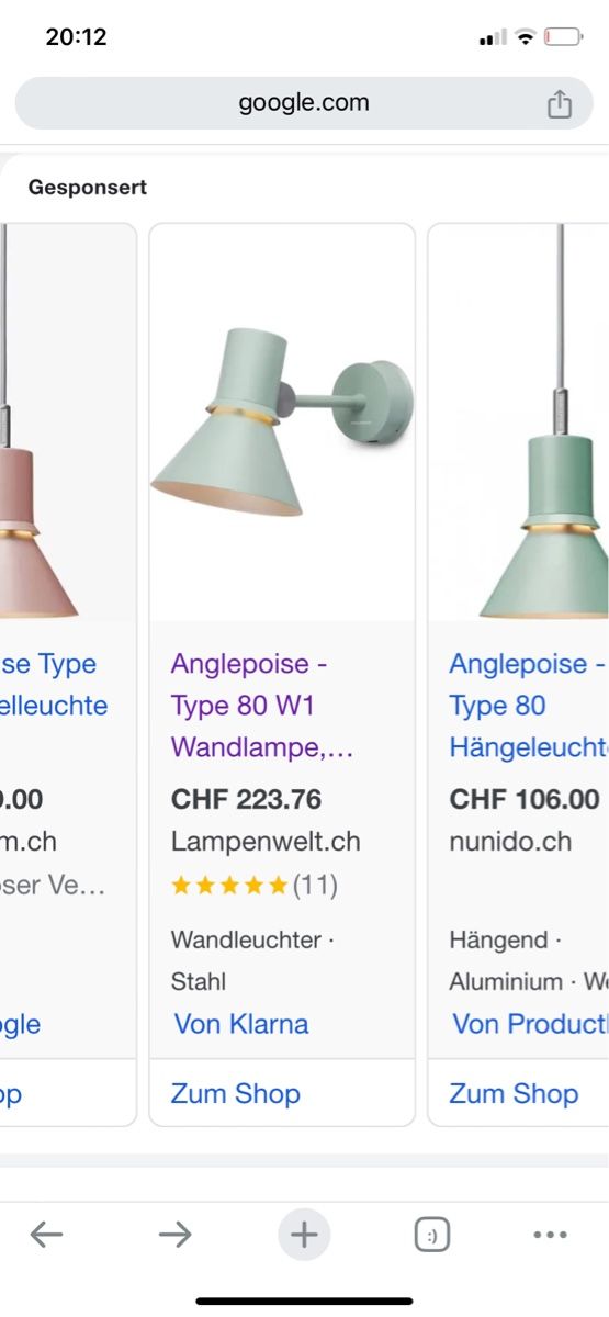 Lampade: Wandlampe - Anglepoise - originalverpackt und neu – Nuovo e nell'imballaggio originale da Zürich venduto da Larice_71