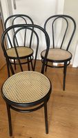 Stuhlset Holz schwarz Rattansitz 3 Stk. guter Zustand