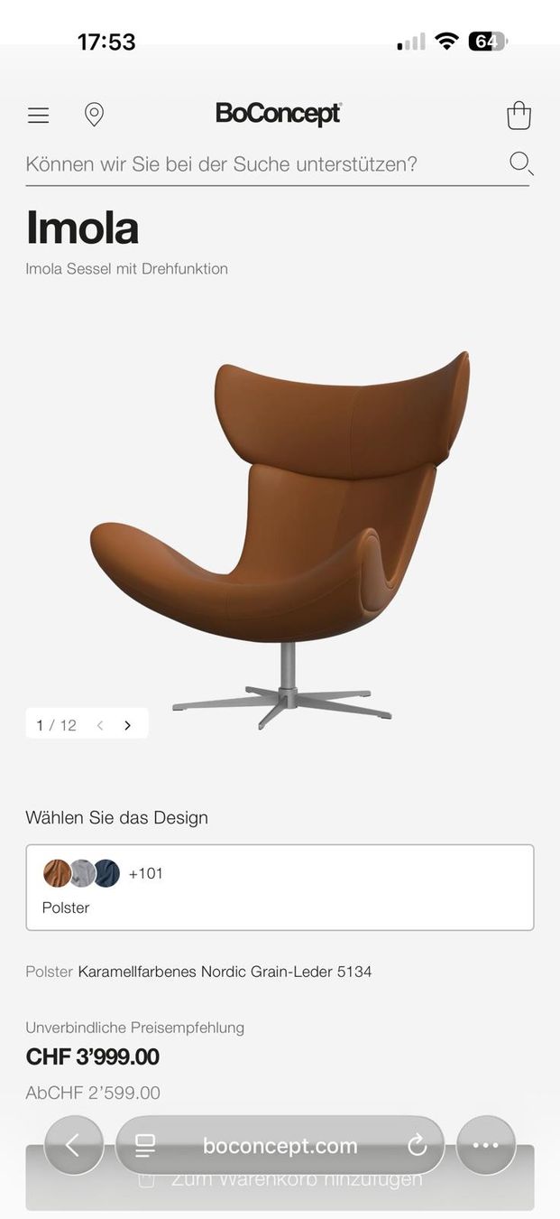 Poltrone: Ledersessel braun Drehfuss – Nuovo (secondo la descrizione) da Kloten venduto da and_9mqp 2