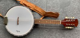 Pony Banjo Mandoline 8-saitig Lederriemen guter Zustand