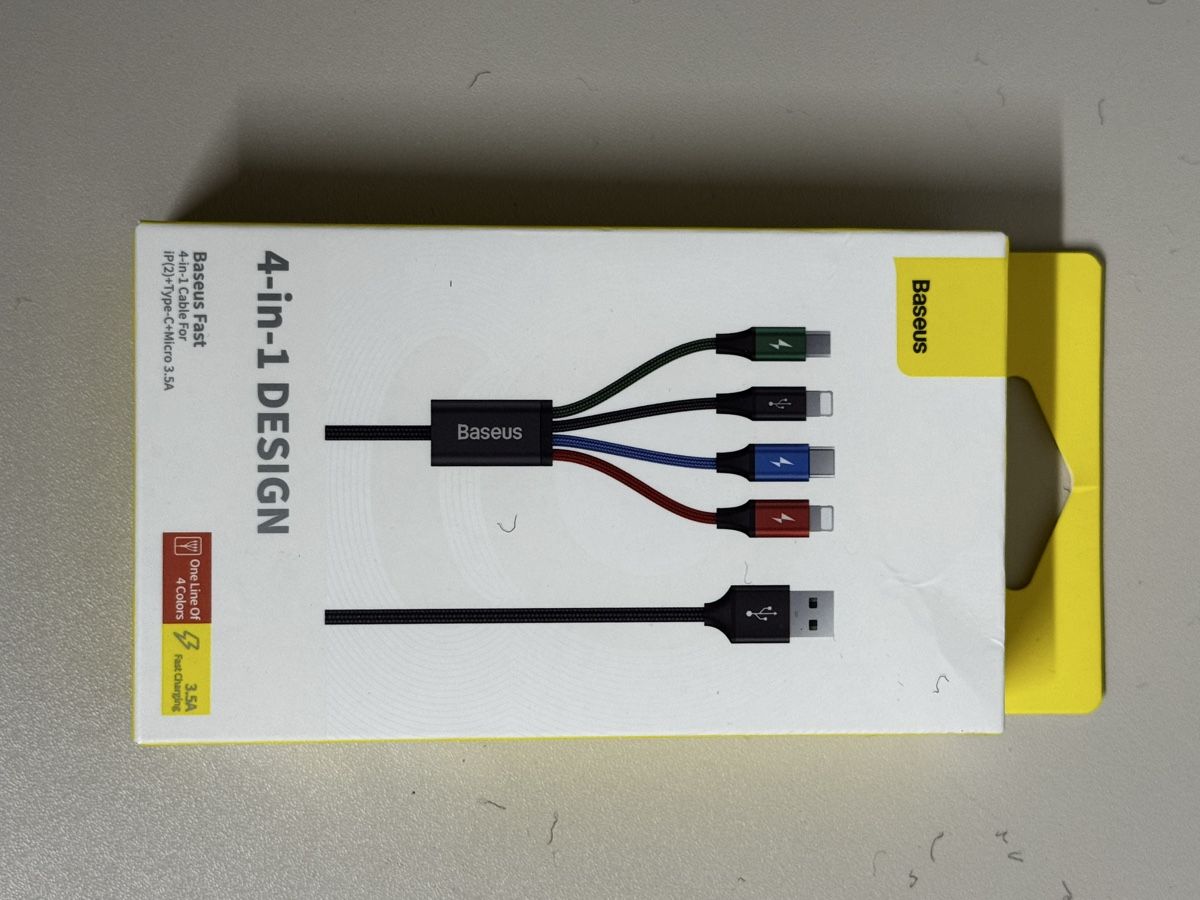 Baseus Kabel: Baseus Ladekabel 4-in-1 USB zu IP(2)+Type-C+Micro NEU – Neu und originalverpackt aus Zürich von Nobs1 3