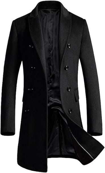 Herren-Trenchcoat Aus Wolle – Lang, Slim Fit, Kerbkragen, Militärischer Stil, Für Business & Freizeit