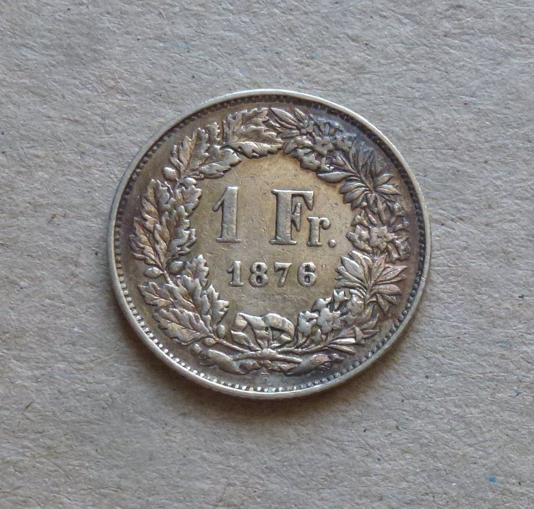 Tutti le monete: ++ 1.- Franken 1876, gute Erhaltung – Usato da Walkringen venduto da Casablanca777