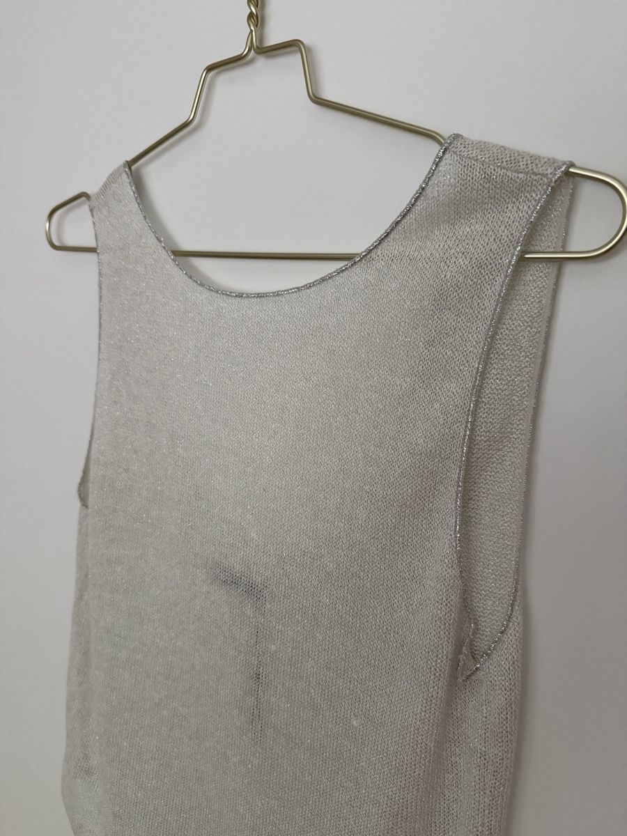 Massimo Dutti Top: Massimo Dutti silver Blend Top – New – Nuovo e nell'imballaggio originale da Zürich venduto da eve_m2gr