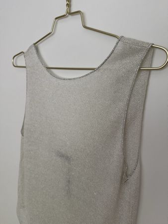 Massimo Dutti silver Blend Top – New