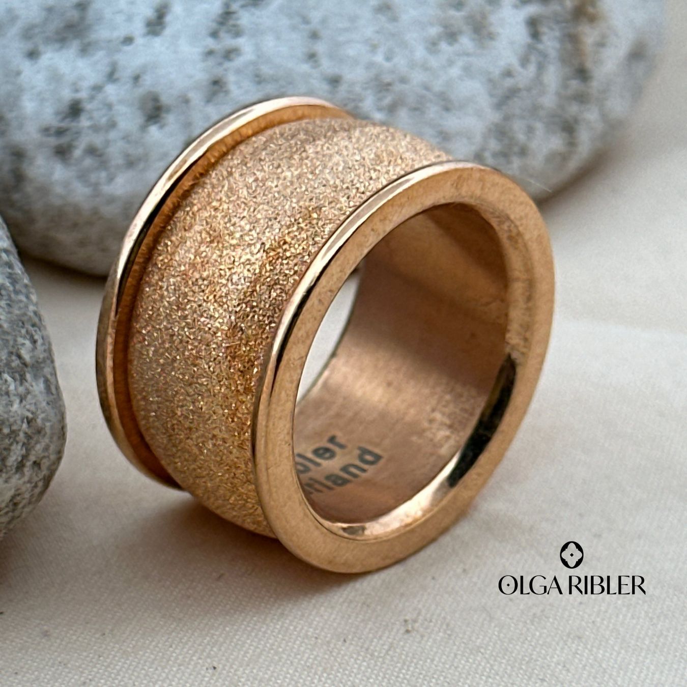 Olga Ribler Ringe: Edelstahl Statement  Ring rosevergoldet Grösse 58 – Neu (gemäss Beschreibung) aus Luzern von Schmuckoutlet 7
