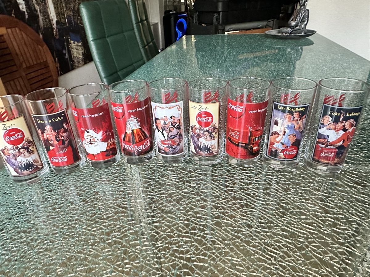 Coca-Cola Verres: 9 Coca-Cola Gläser bedruckt,  – Neuf (Voir description) à Kloten par Jeronimo9 1