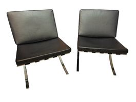 1/2 Strässle Padaro Sessel leder schwarz Design Paul Tuttle