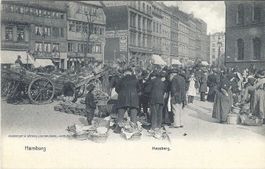 Alt-Hamburg Messberg-Markt, alt, belebt
