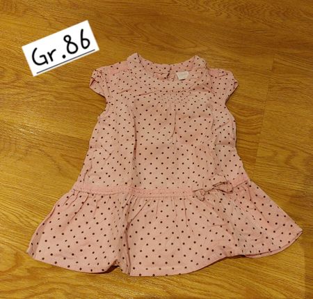 Rosa Kleid mit Pünktchen, Gr. 86, Mädchen, Sommerkleid