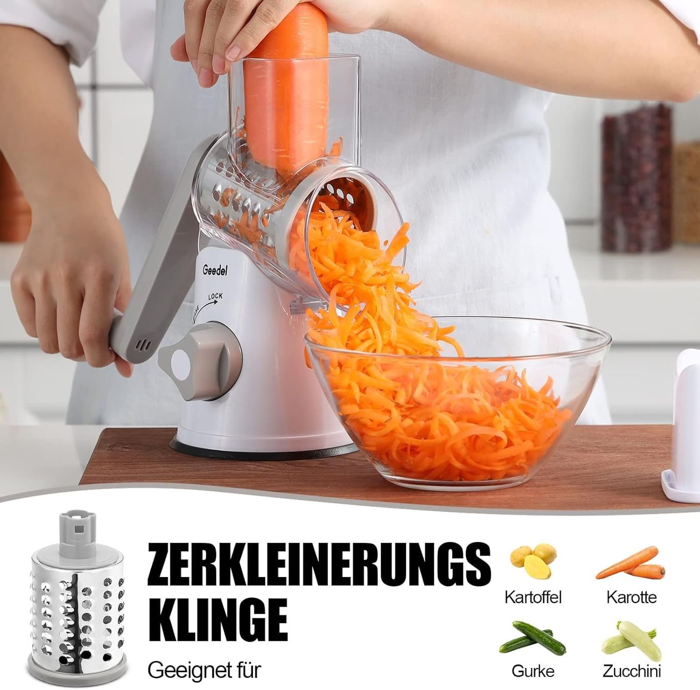 Elettrodomestici da cucina: Trommelreibe mit 5 Edelstahl Einsätzen – Nuovo e nell'imballaggio originale da St. Gallen venduto da sch_zsz7 3