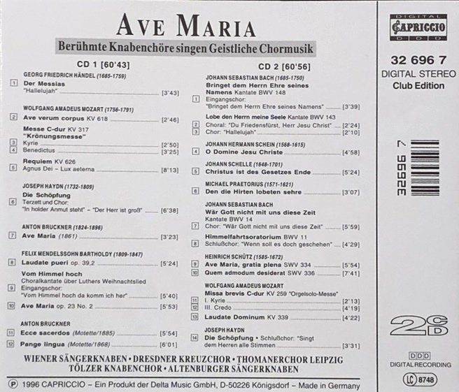 CD: Berühmte Knabenchöre singen Geistliche Chormusik – Usato da Grüningen venduto da azulamarillo 1
