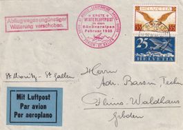 1. Winterluftpost in den Bündner Alpen 1935