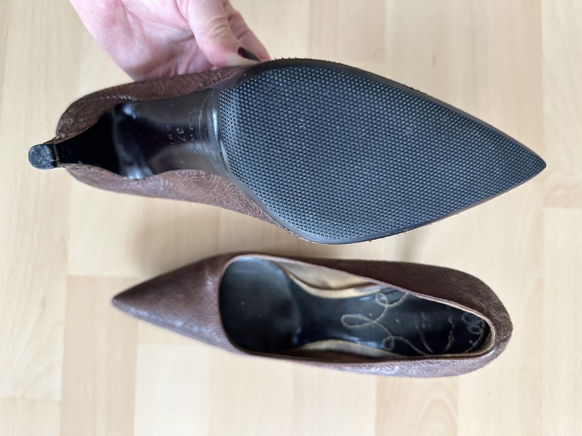 Prada Scarpe da donna: Edle Prada High Heels, braun gemustert, Grösse 37 – Usato da Weiningen ZH venduto da Row 3