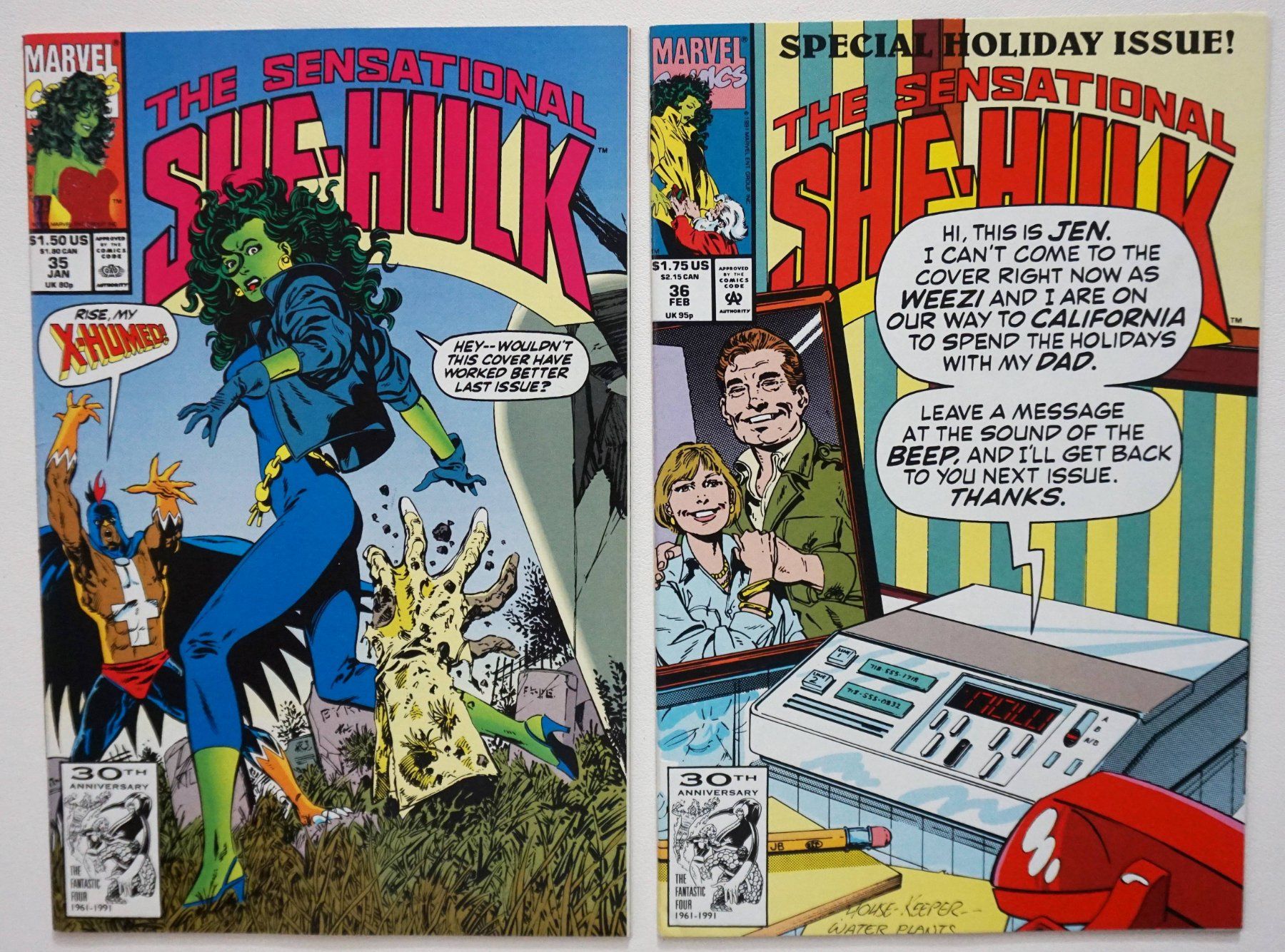 Comics: SENSATIONAL SHE-HULK #35-36 VS. THE ZOMBIES MARVEL 1992 – Gebraucht aus Lugano von YouWantUS