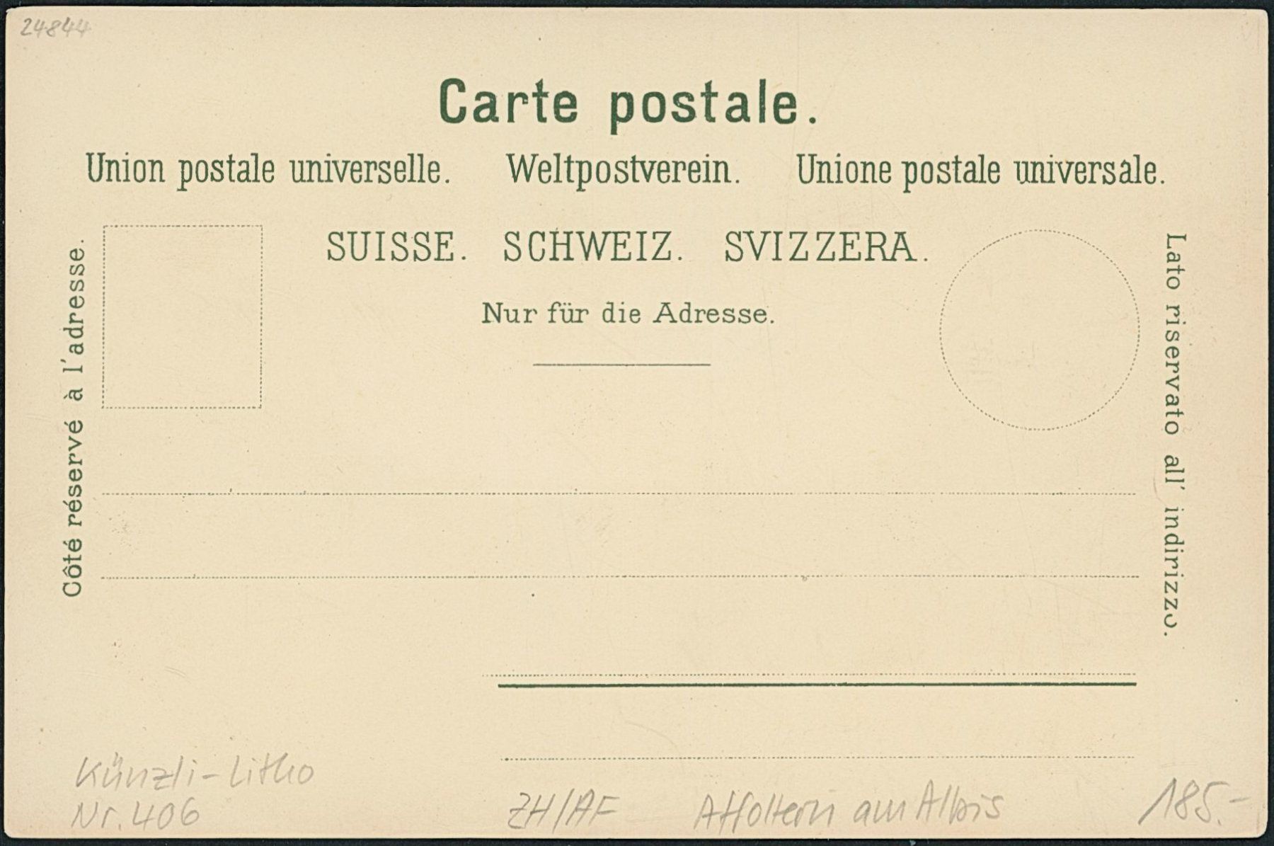 Cartes postales: ZH Affoltern am Albis - Litho – Neuf (Voir description) à Schindellegi par leecollect 1