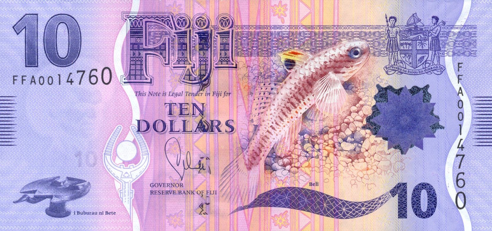 Banconote: Fiji 10 Dollar 2013 P-116a UNC – Nuovo (secondo la descrizione) da Schliern b. Köniz venduto da pizzitaxi