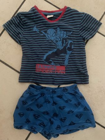 Sommer Set Gr.86Spiderman T-Shirt und Short Supermann