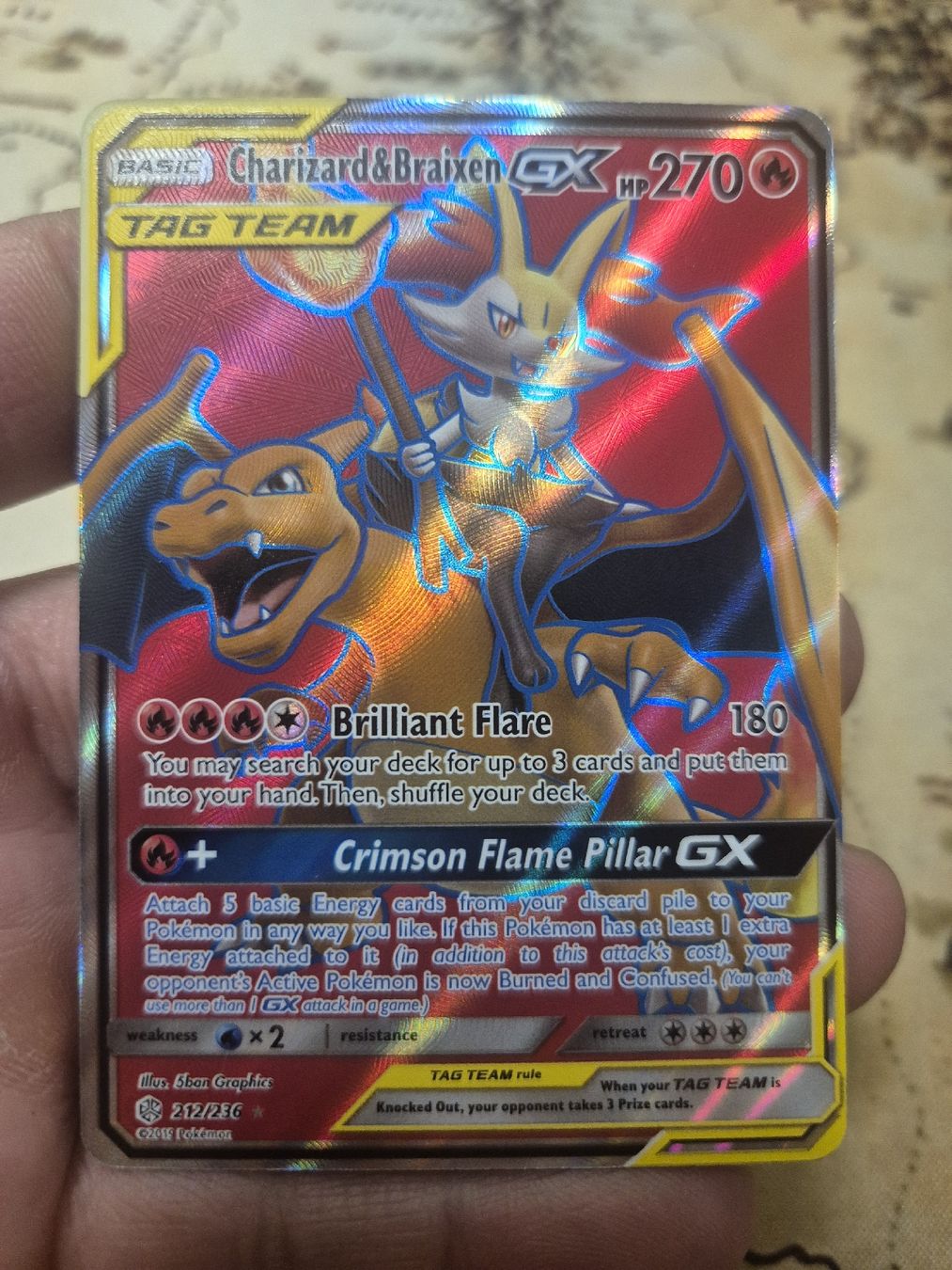 Pokémon Carte collezionabili: Charizard & Braixen TagTeam GX Eng. – Nuovo (secondo la descrizione) da Güttingen venduto da trophy117
