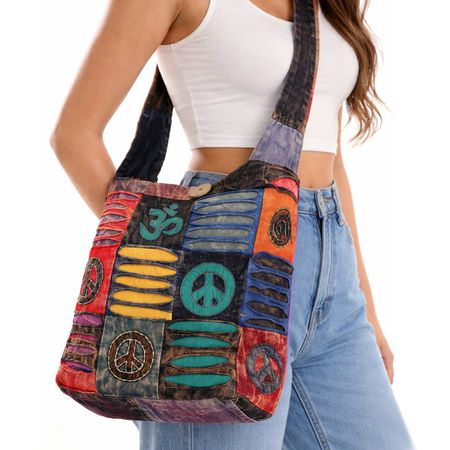 Umhängetasche Beutel Hippie Tasche Schultertasche Baumwolle