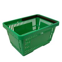 10x Einkaufskorb 21 Liter grün Kunststoff